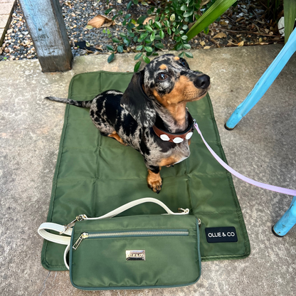 The Dog Mum Bag + Doga Mat Set - Olive