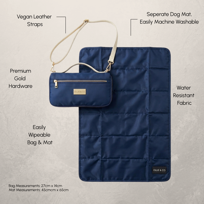 The Dog Mum Bag + Doga Mat Set - Midnight Blue