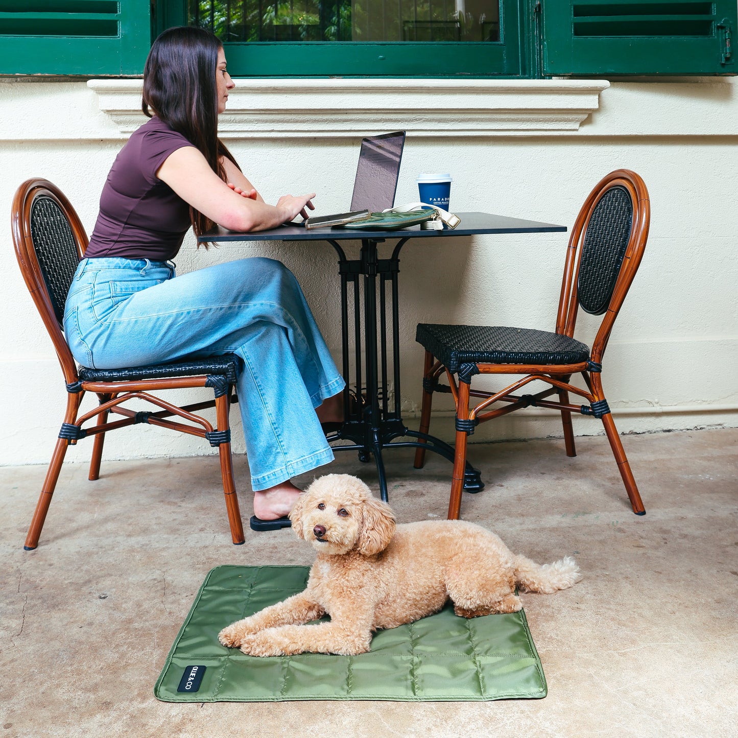 The Dog Mum Bag + Doga Mat Set - Olive